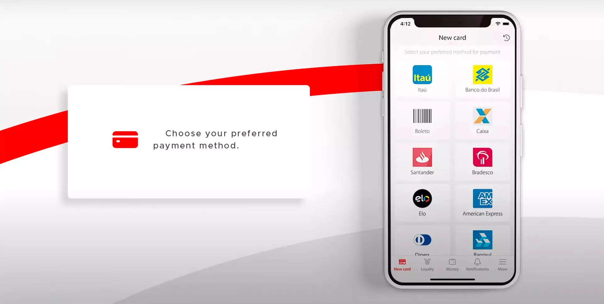 You can choose the payment method for depositing an Astropay card.