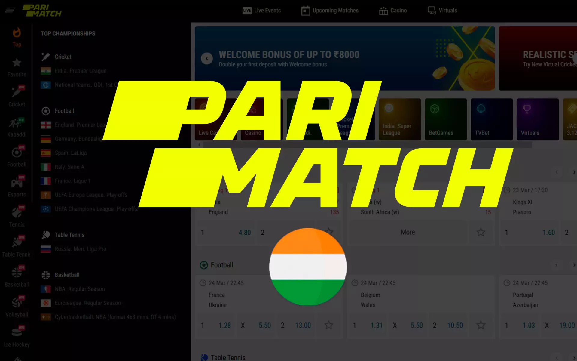 Parimatch भारतीय खिलाड़ियों के लिए उपलब्ध है और आप वहां क्रिकेट पर आसानी से दांव लगा सकते हैं।