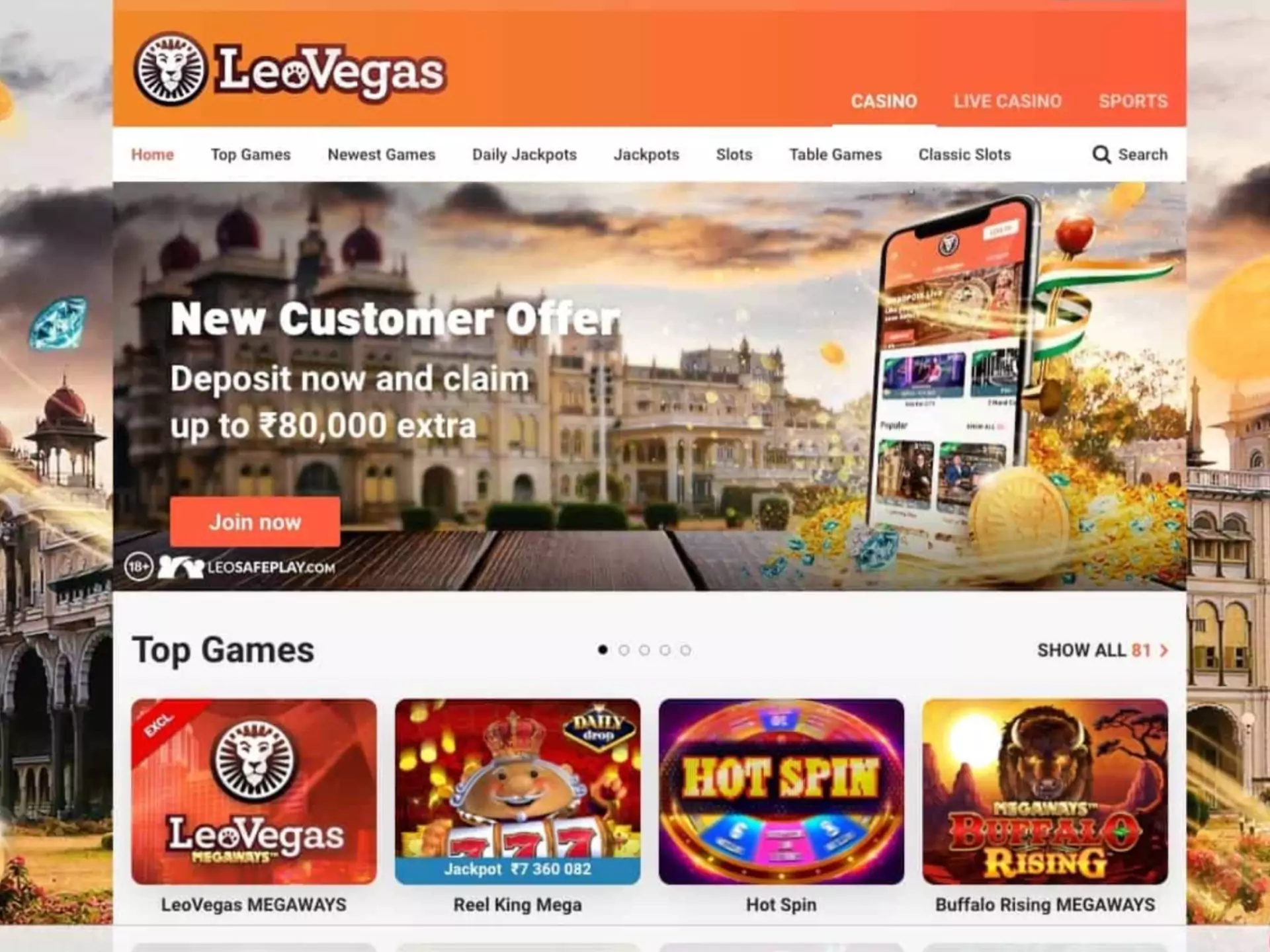 You'll get a welcome bonus after registering and depositing at LeoVegas.