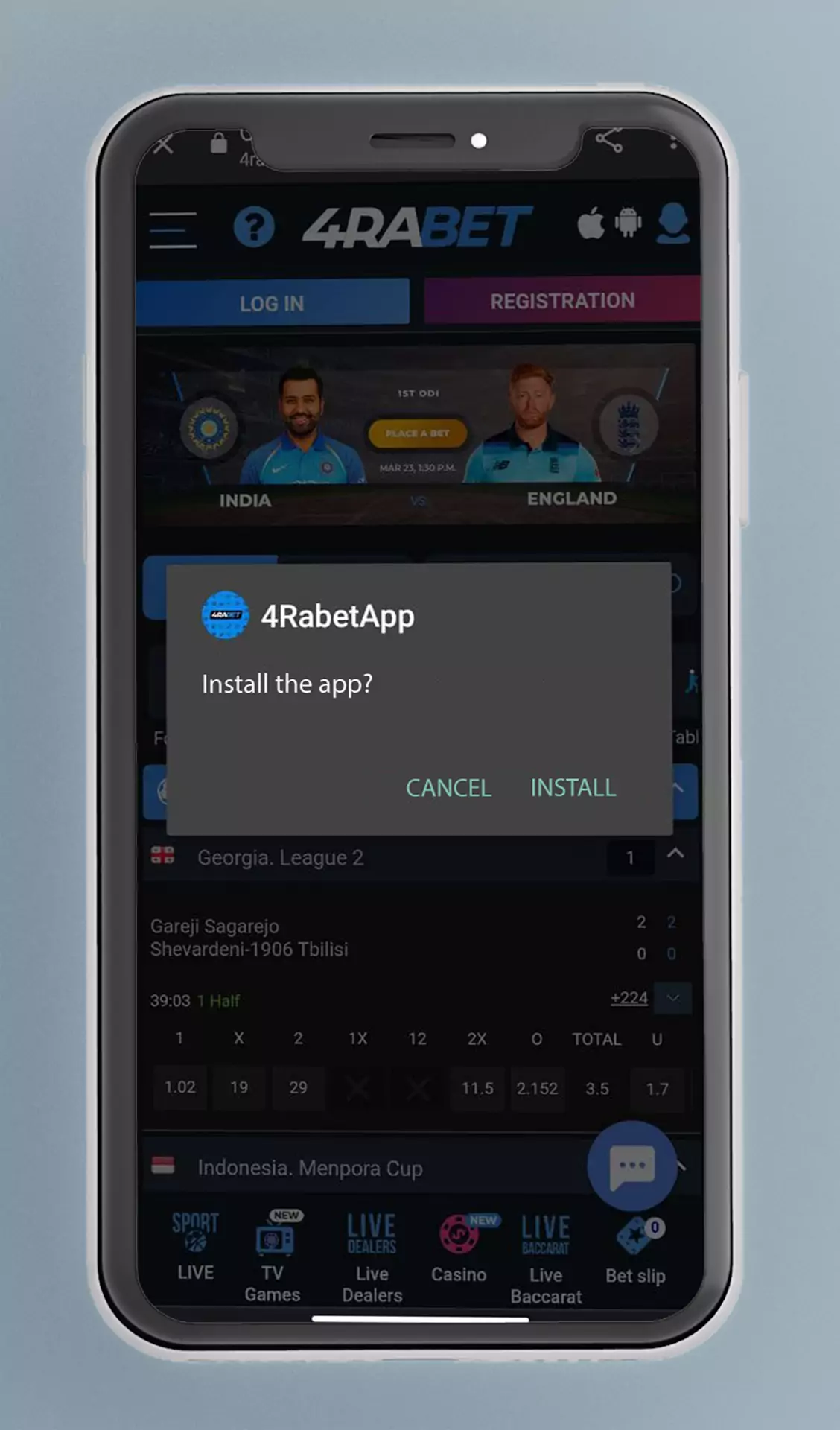 Install the app and start betting on cricket at 4rabet app.