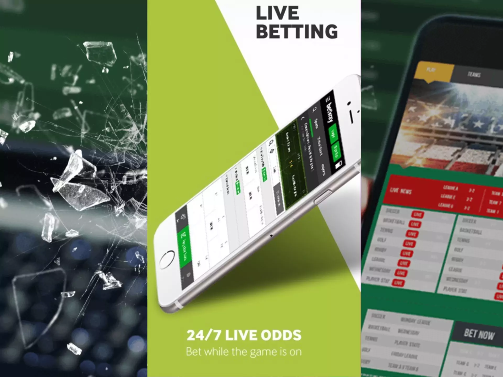 Place live bets at Betway app via your mobile phone.
