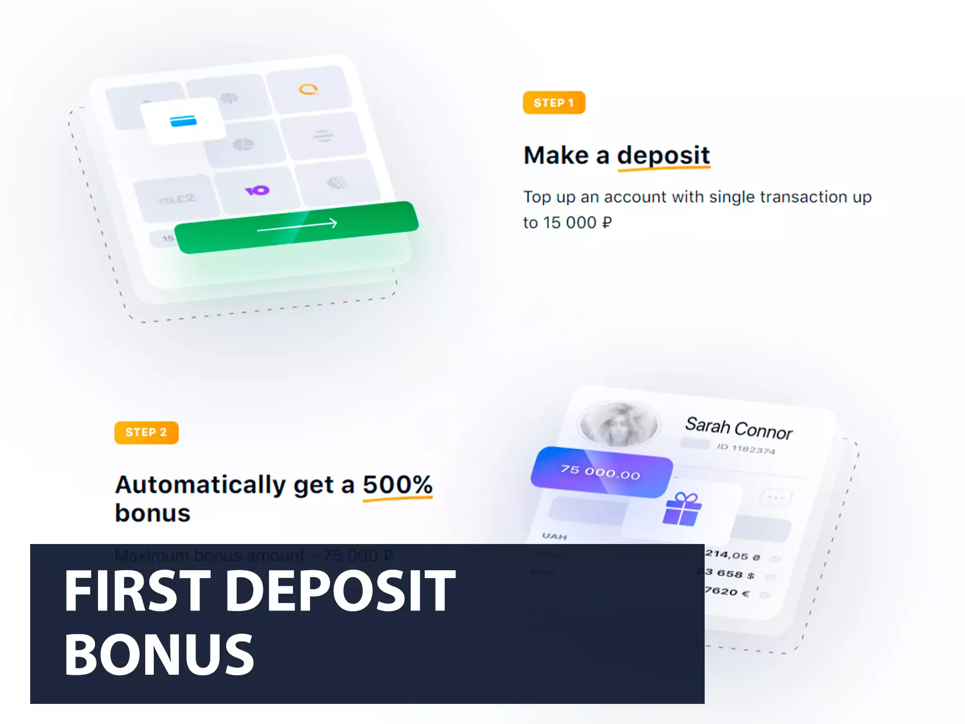 If you are a new user, you can get the bonus on your first deposit to 1win.
