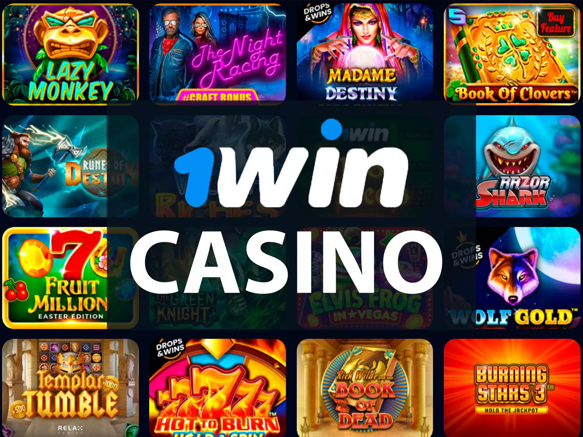 1win offers many online casino games.