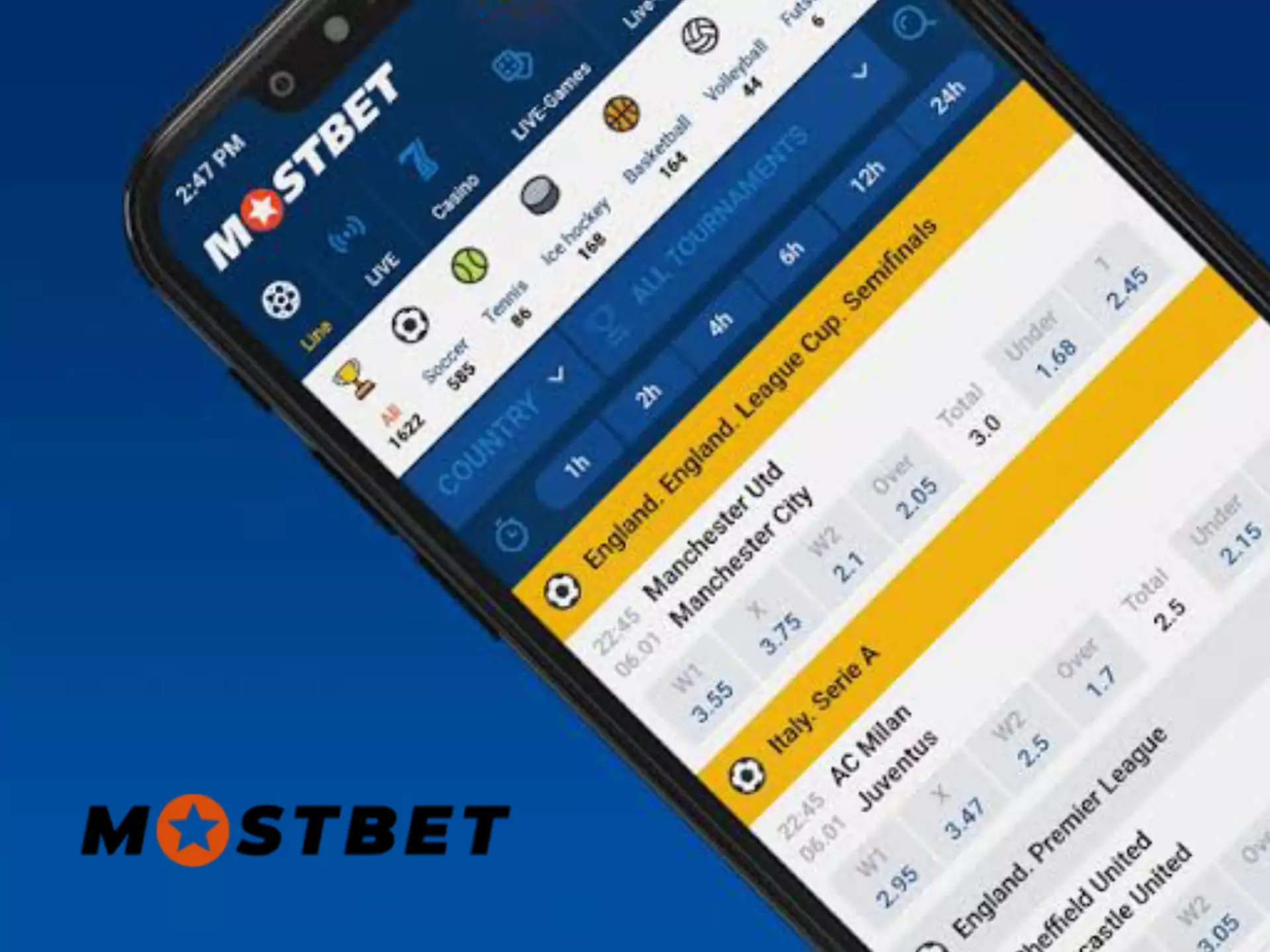 You should register and top up your Mostbet account to place bets.