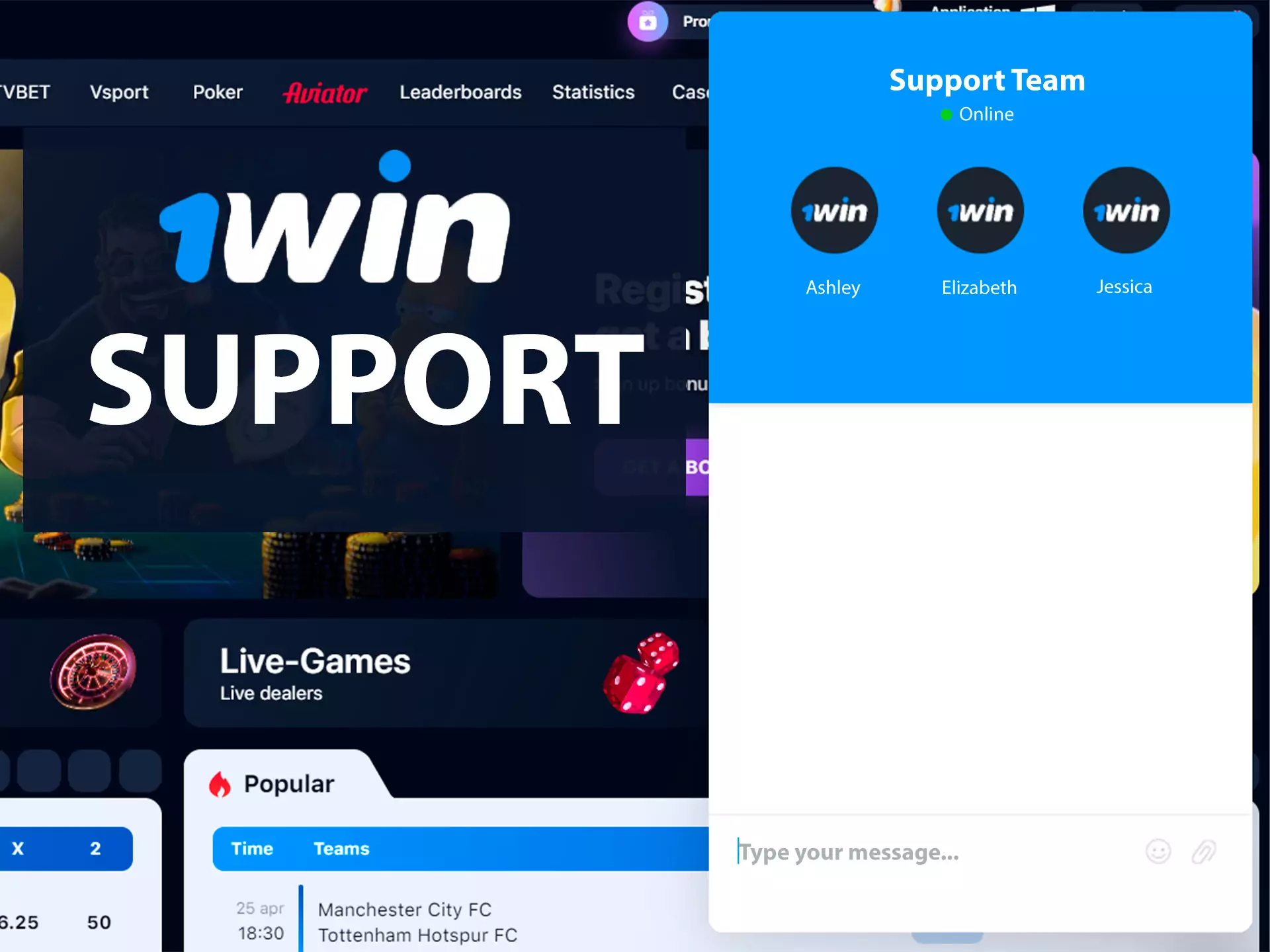 You can contact the 1win support team with any questions.