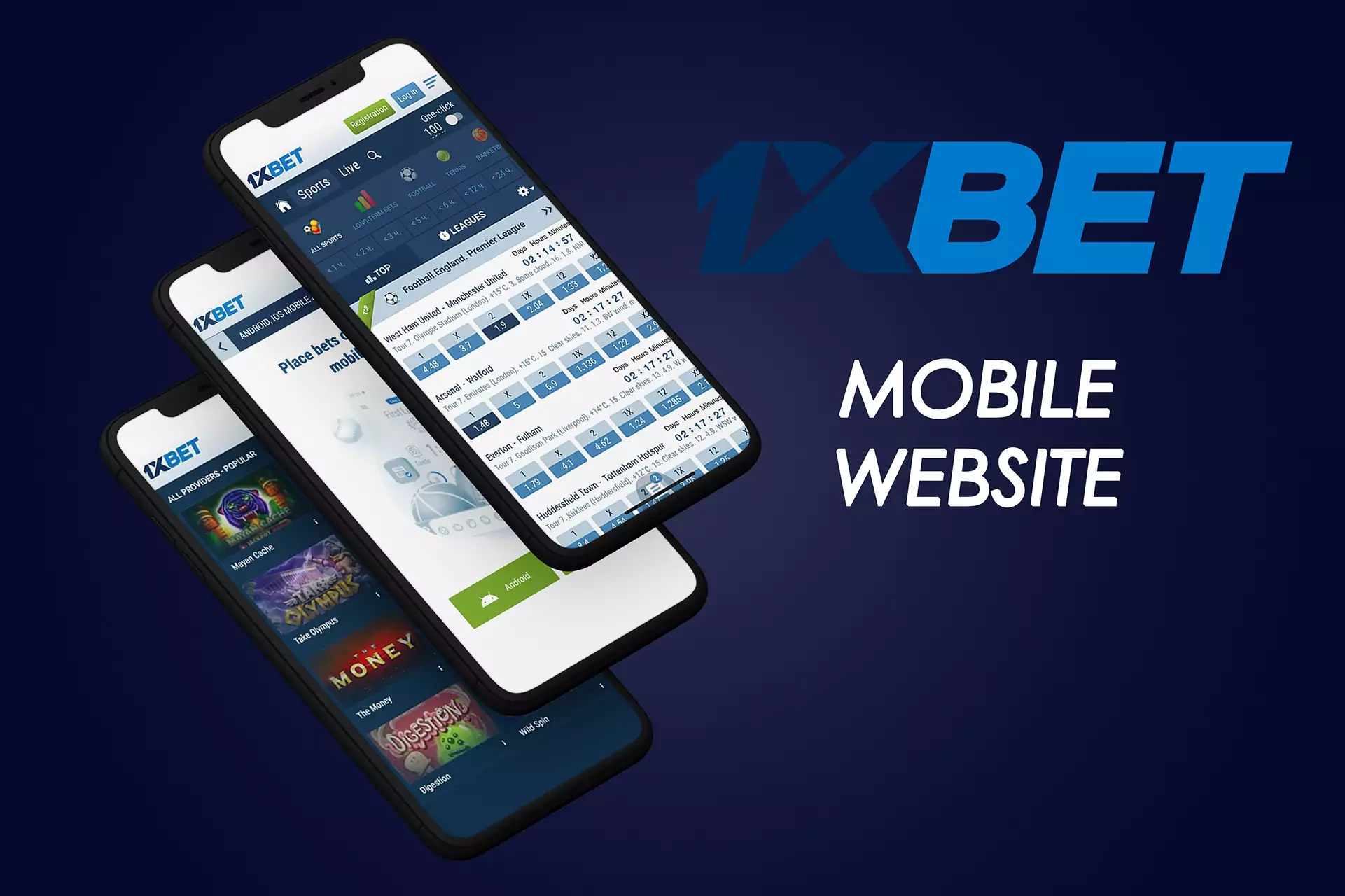 1xBet वेबसाइट के मोबाइल संस्करण की कार्यक्षमता मोबाइल ऐप से अलग नहीं है।