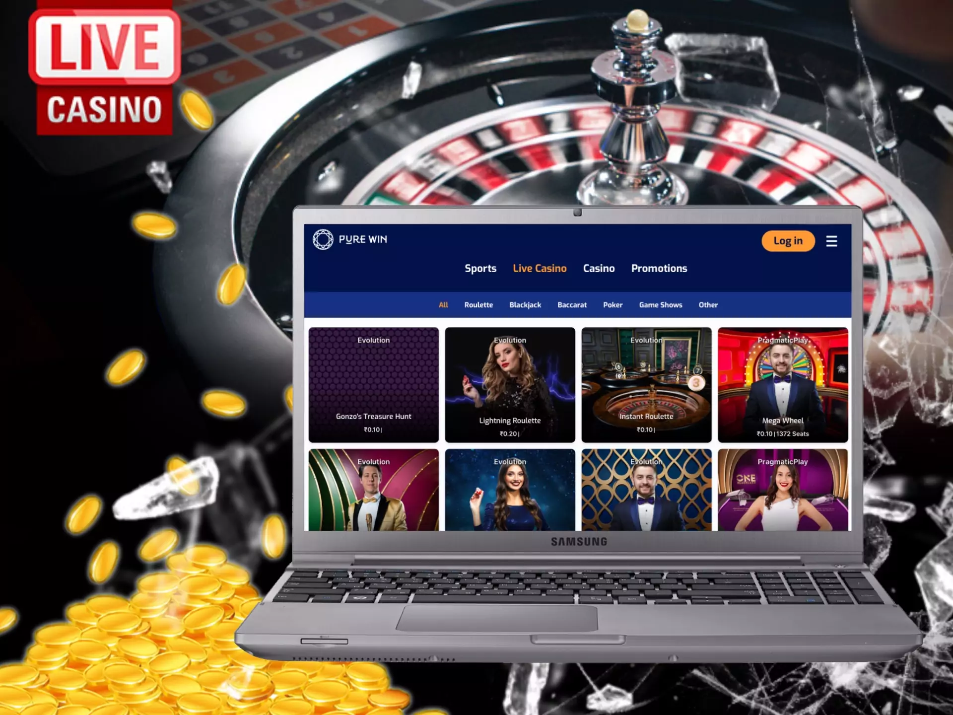 Try to win real dealer in live casino games.
