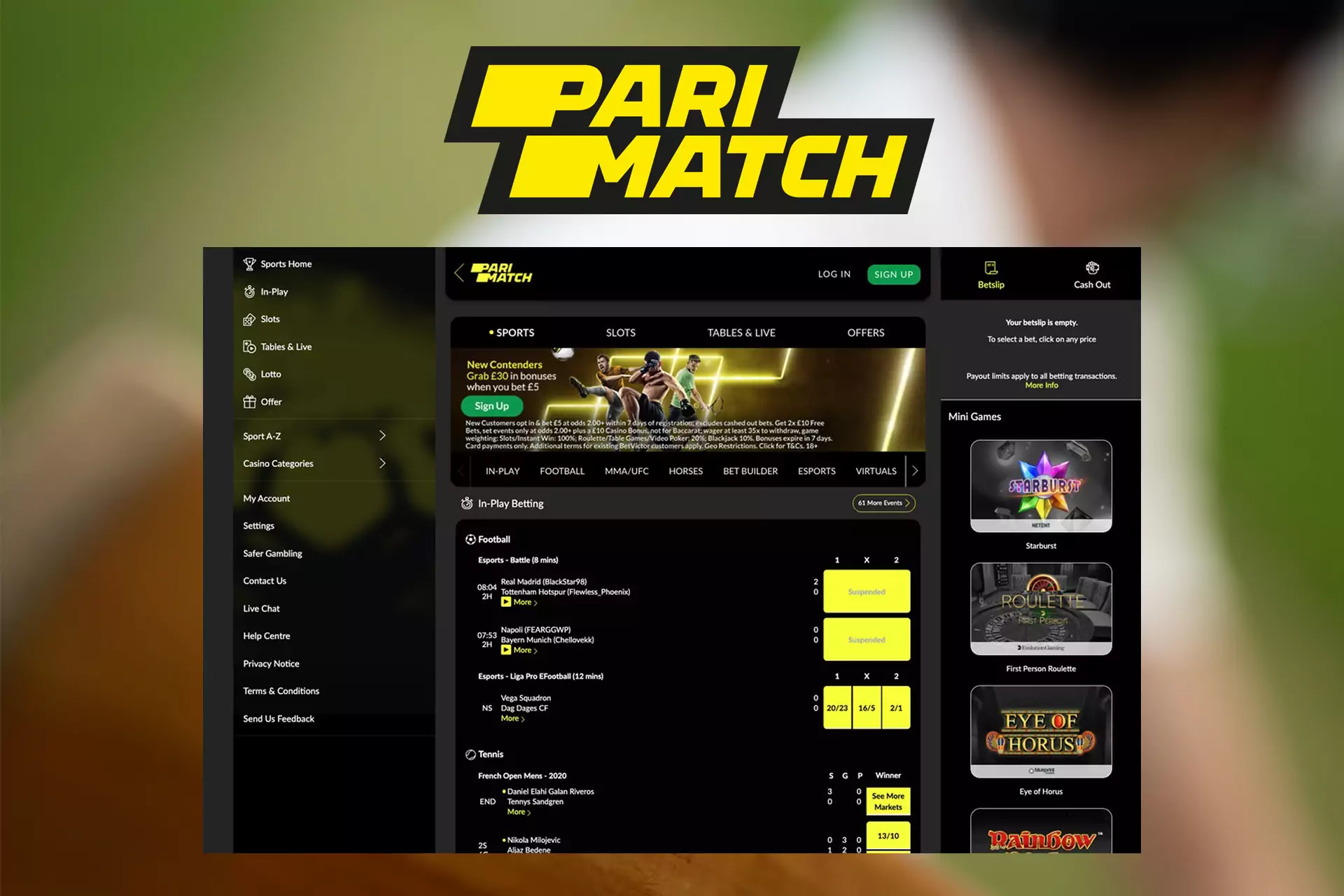 Make your first cricket bet in Parimatch by following the instructions.