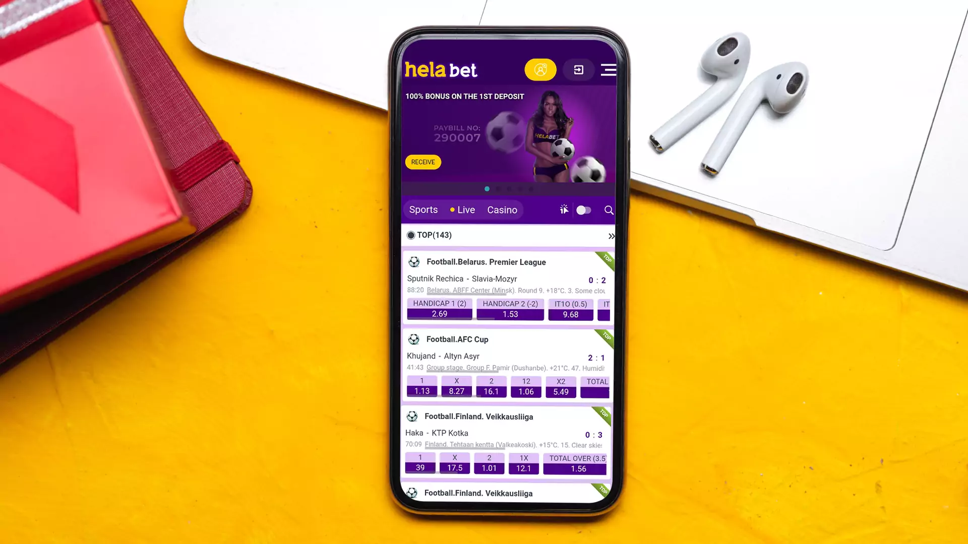 Register a Helabet account to place a bet.