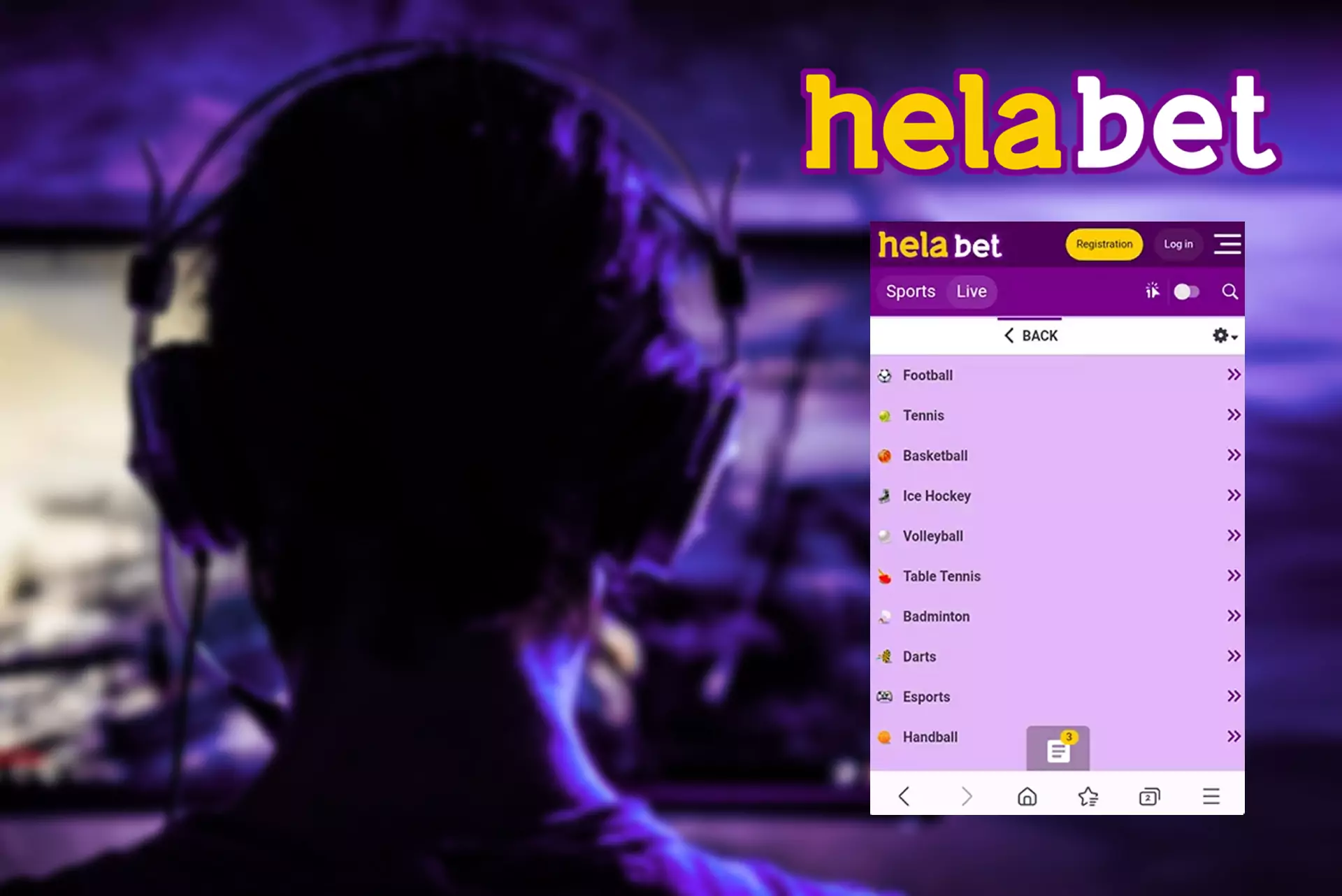 In Helabet available bets on cybersports tournaments on computer games.
