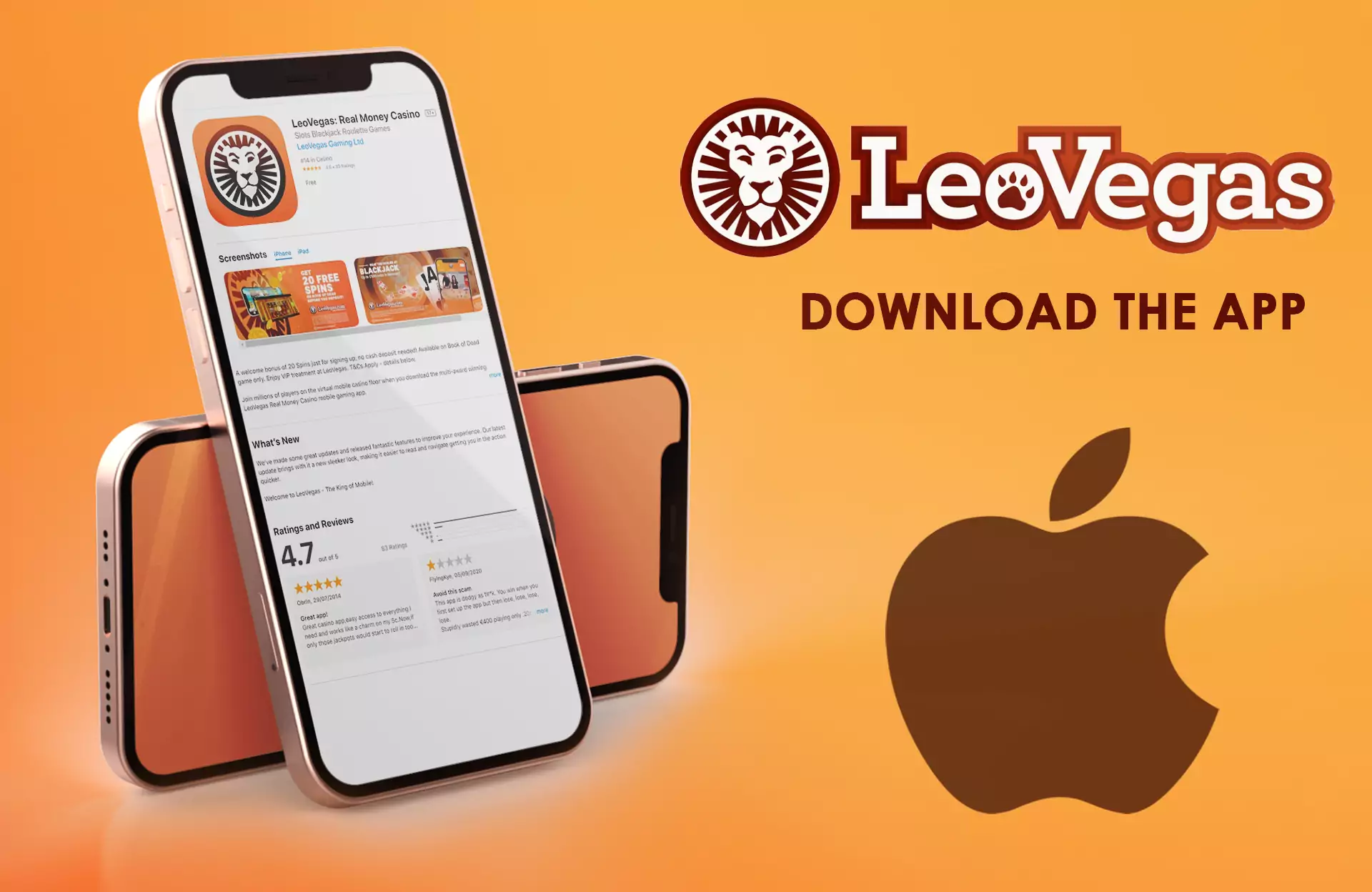 Download the iOS version of the LeoVegas application.
