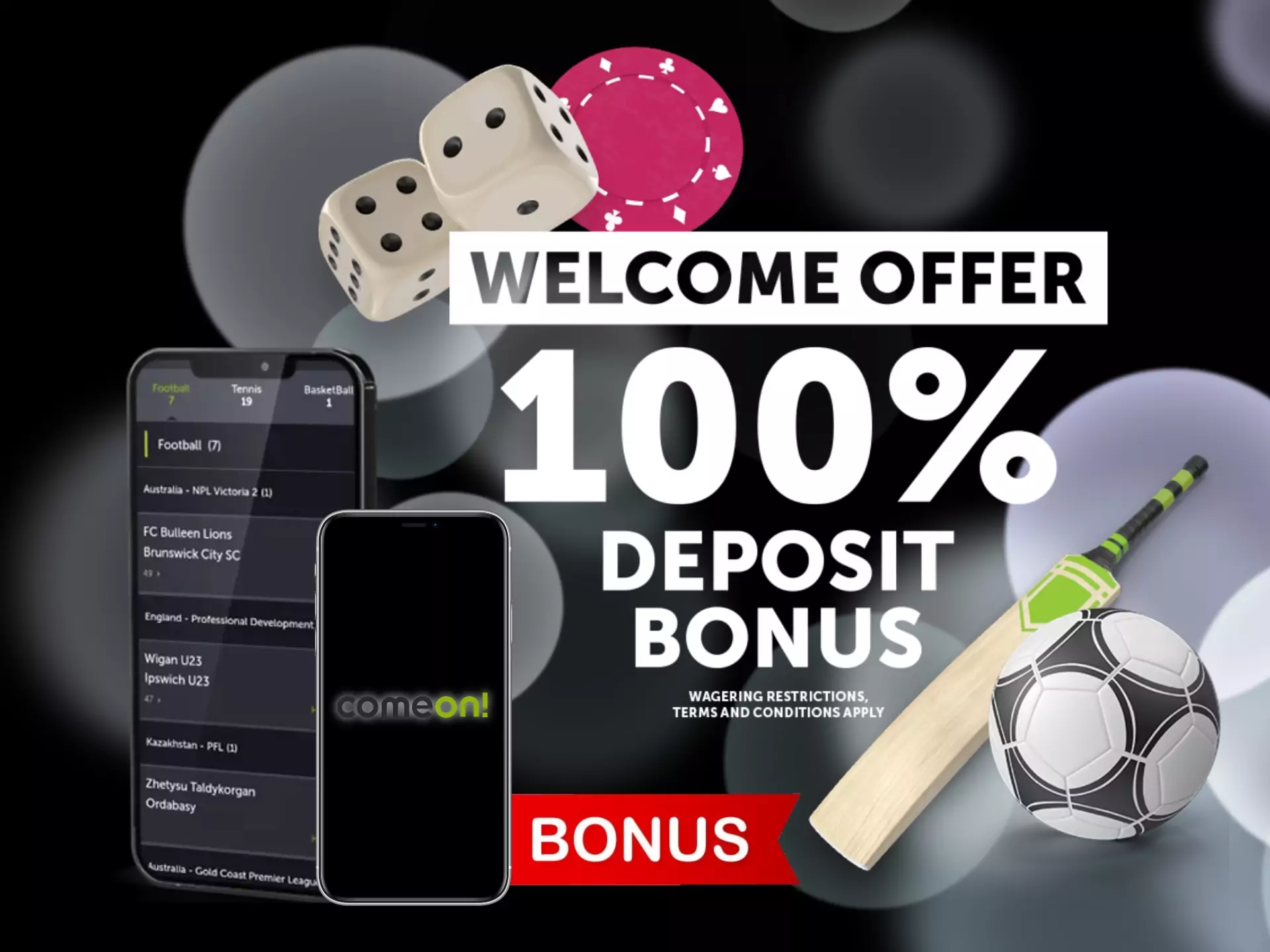 After the first deposit you will receive the ComeOn welcome bonus.