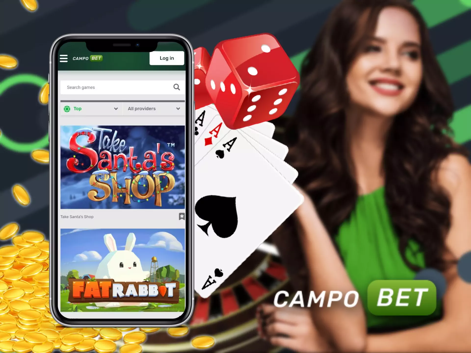 You can play slots, baccarat, blackjack and other casino games via mobile app.