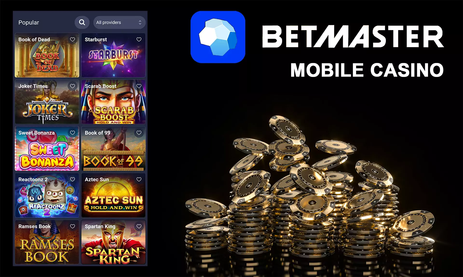 Casino fans can play slots and table games in a mobile browser or in the app.
