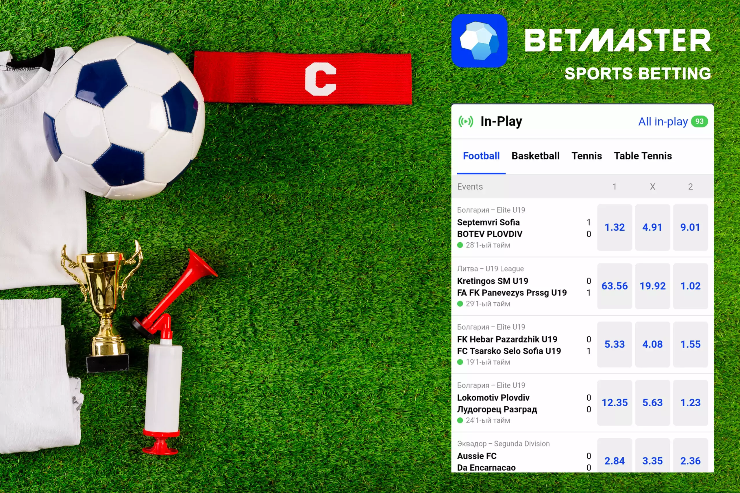 Sports fans can place bets in the mobile app.