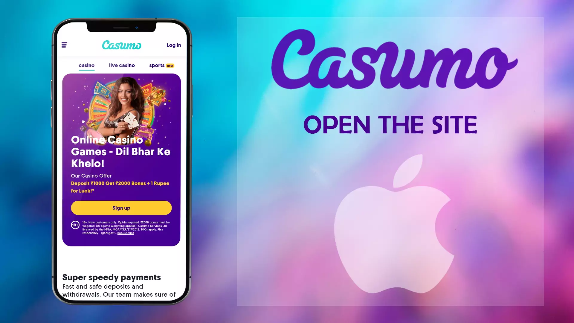 Visit the official website of Casumo.