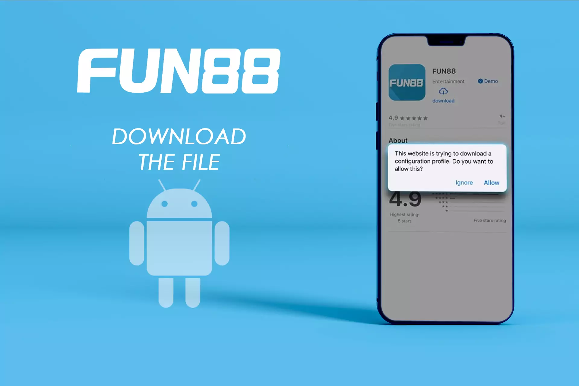 Download the apk file of Fun88.