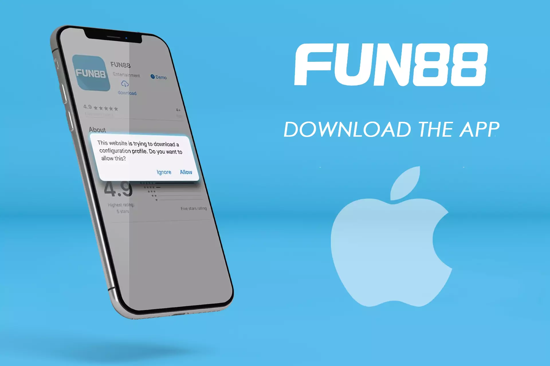 Download the Fun88 application for the iOS platform.