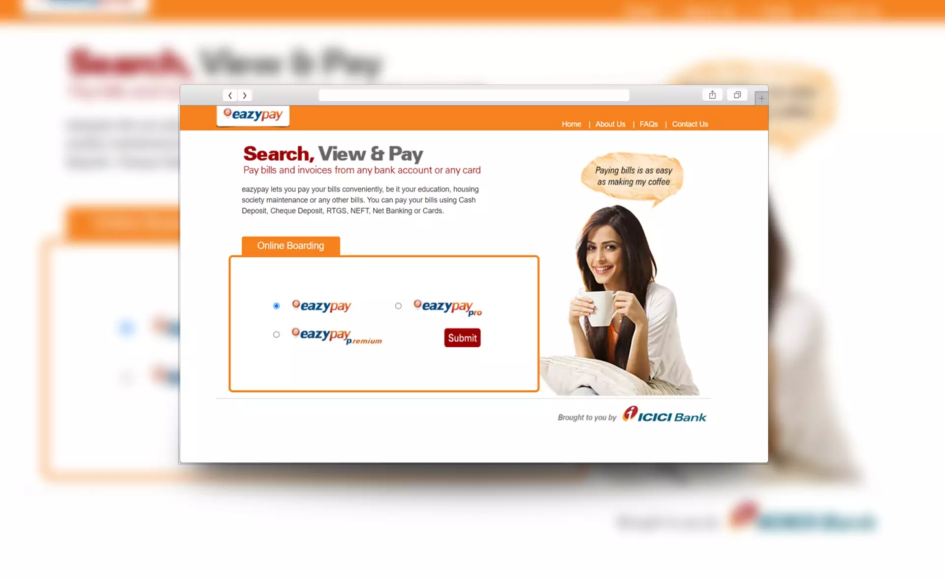 You need an ICICI bank account in order to use Eazypay.