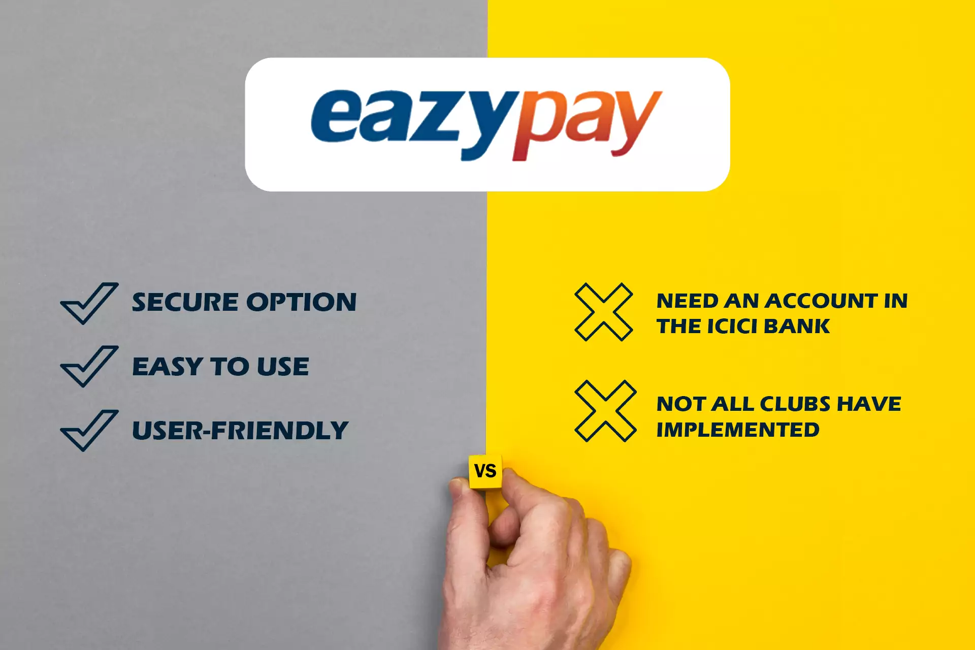 पंजीकरण से पहले Eazypay का उपयोग करने के पेशेवरों और विपक्षों के बारे में सोचें।