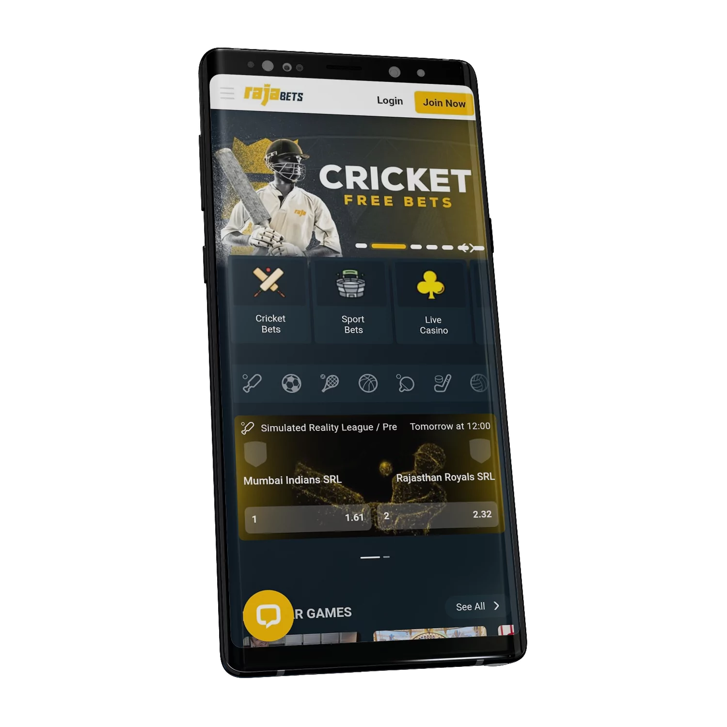 Read the review about the Rajabets mobile application for betting and playing games.