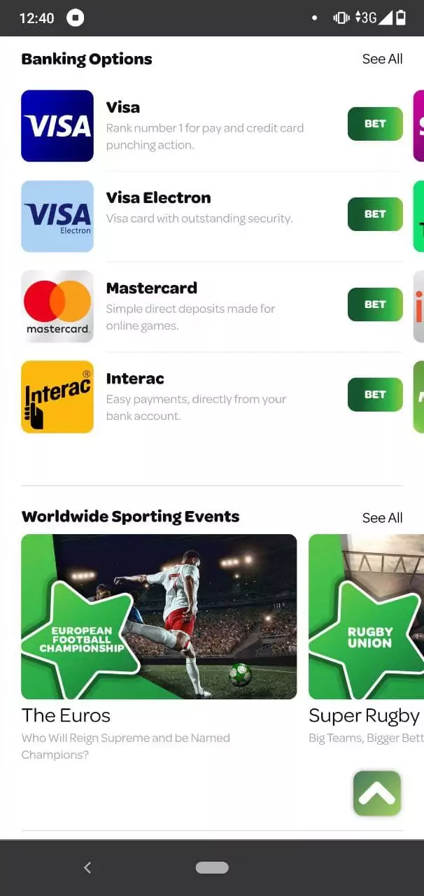 Deposit Methods in Spin Sports App.