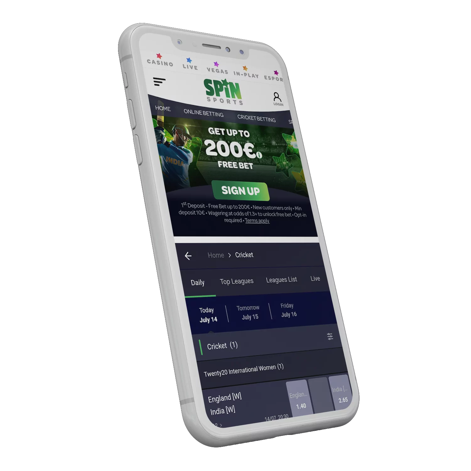 From this article, you learn about betting on the Spin Sports mobile site and app.