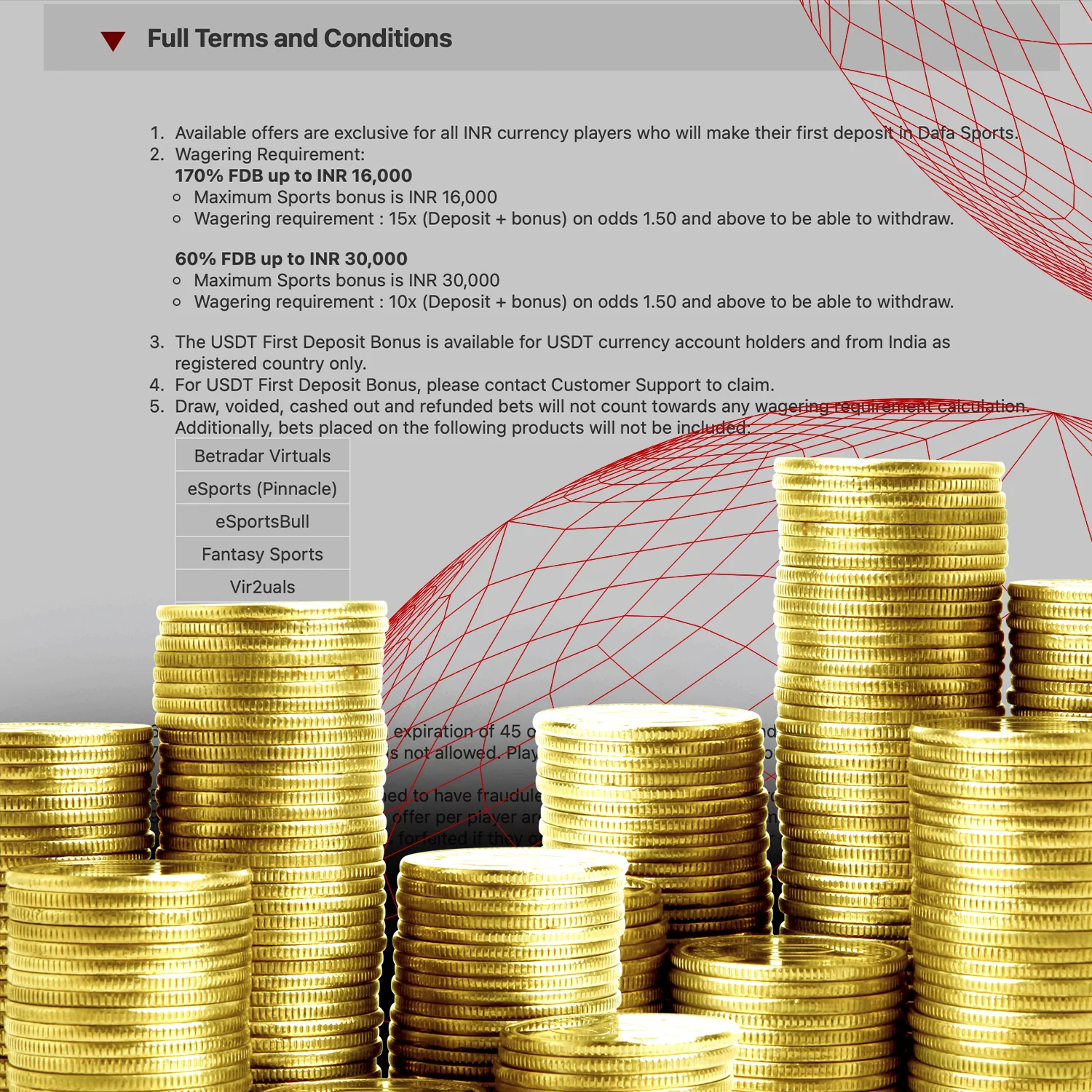 Check out Dafabet&#039;s bonus rules and conditions.
