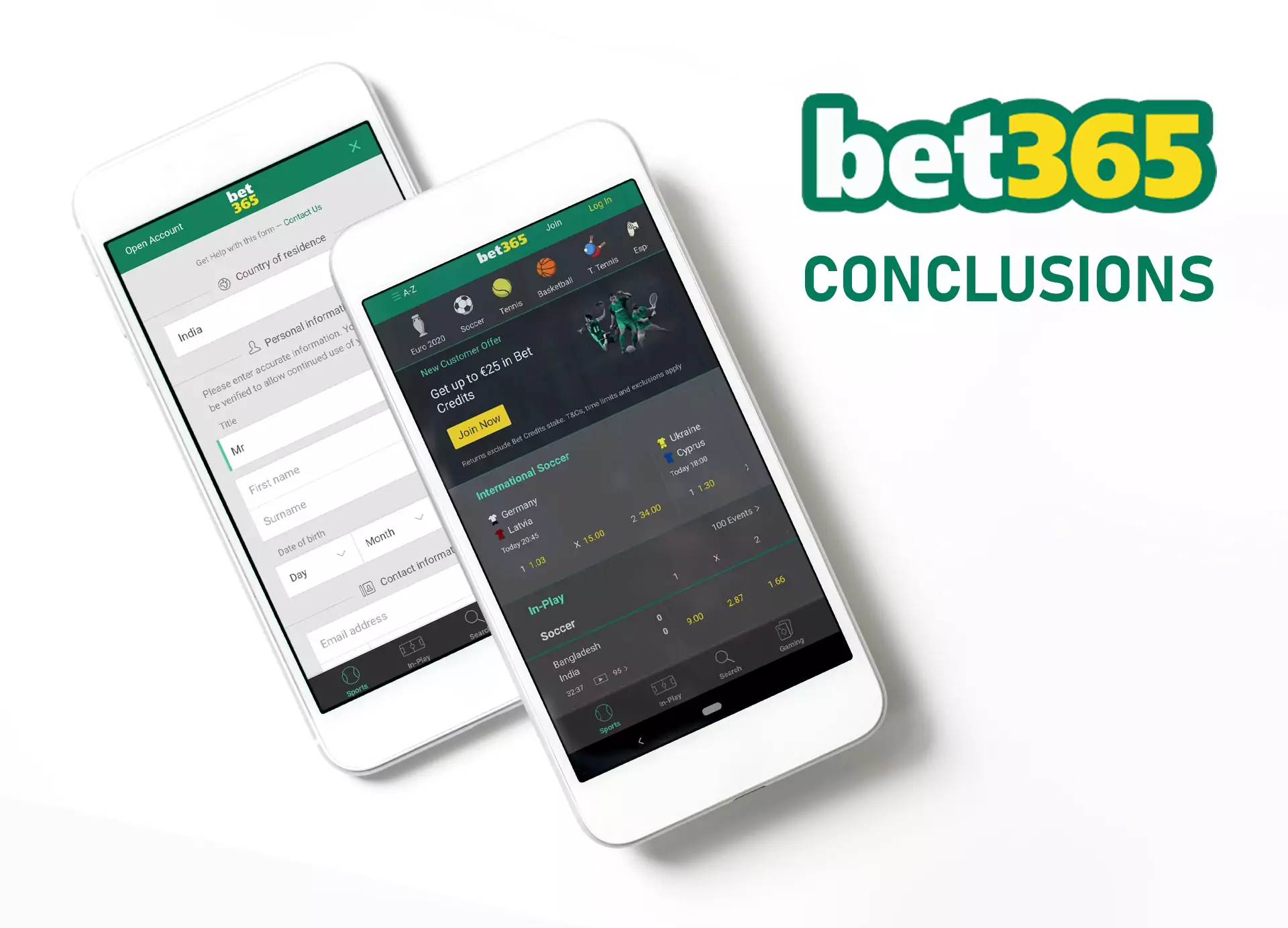 Read the conclusions about the quality of the Bet365 app for Android and iOS.