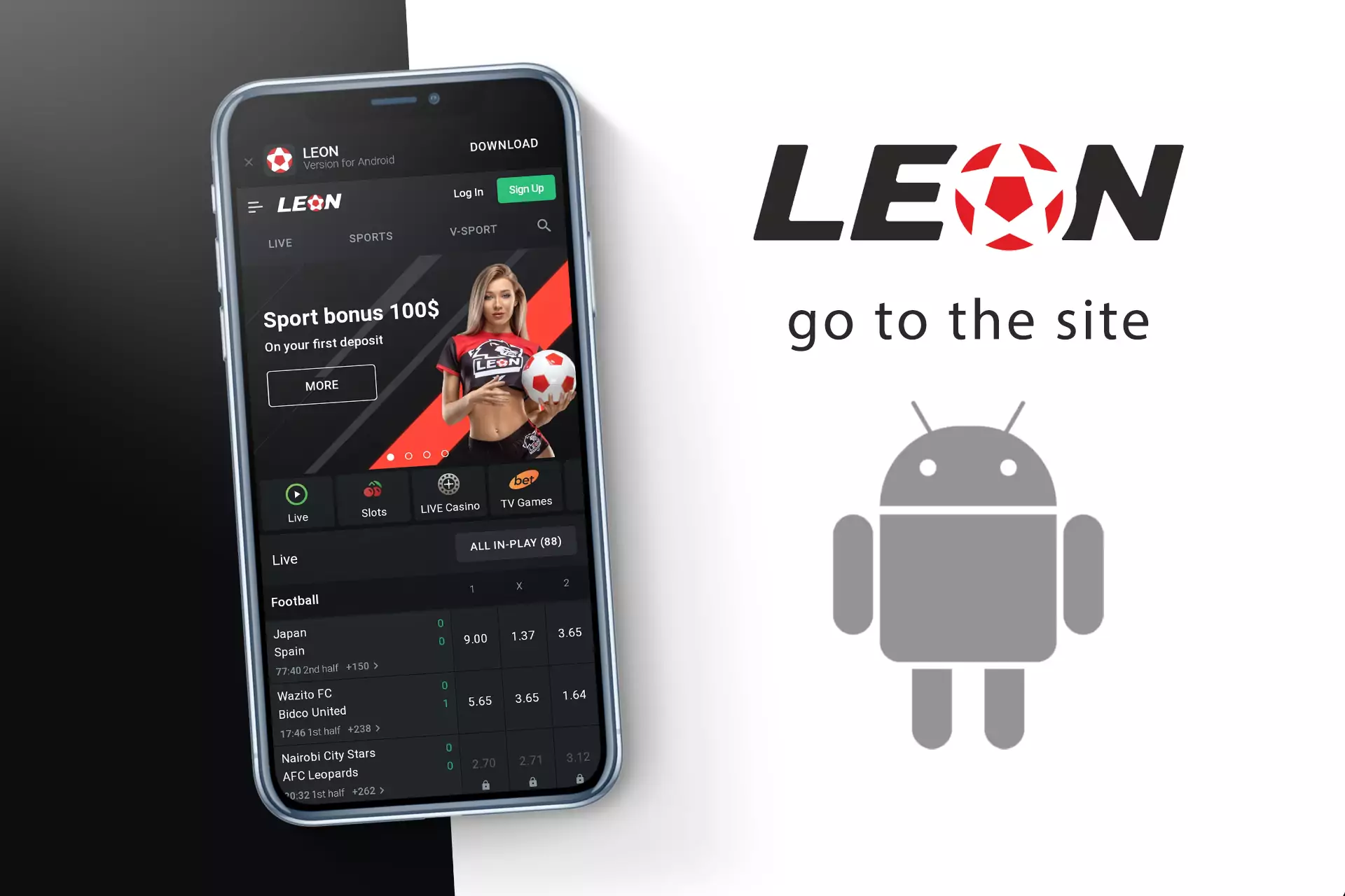 Open the site of Leon Bet in your mobile browser.