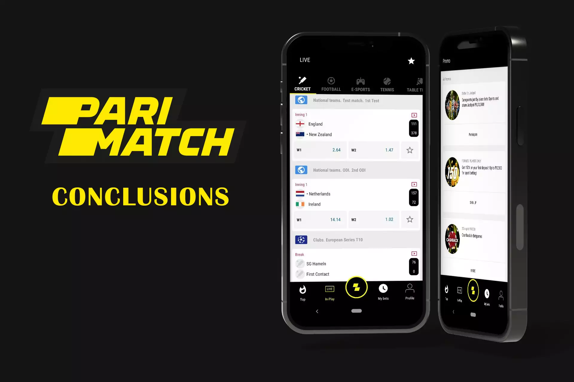 Our experts made conclusions about the Parimatch app for Indian users.