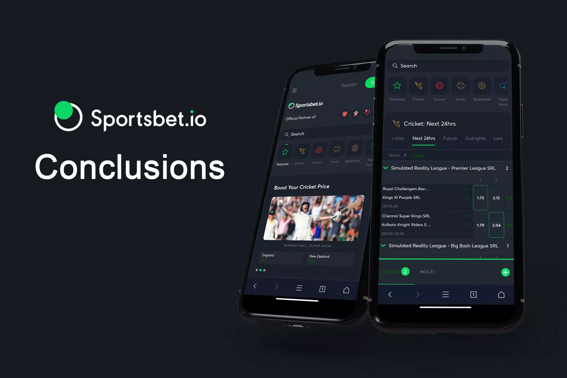 की गुणवत्ता के बारे में निष्कर्ष पढ़ें Sportsbet.io Android और iOS के लिए ऐप।