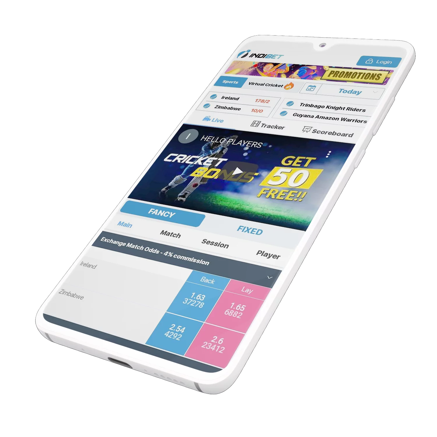 The official Indibet app can be downloaded for free on Android.