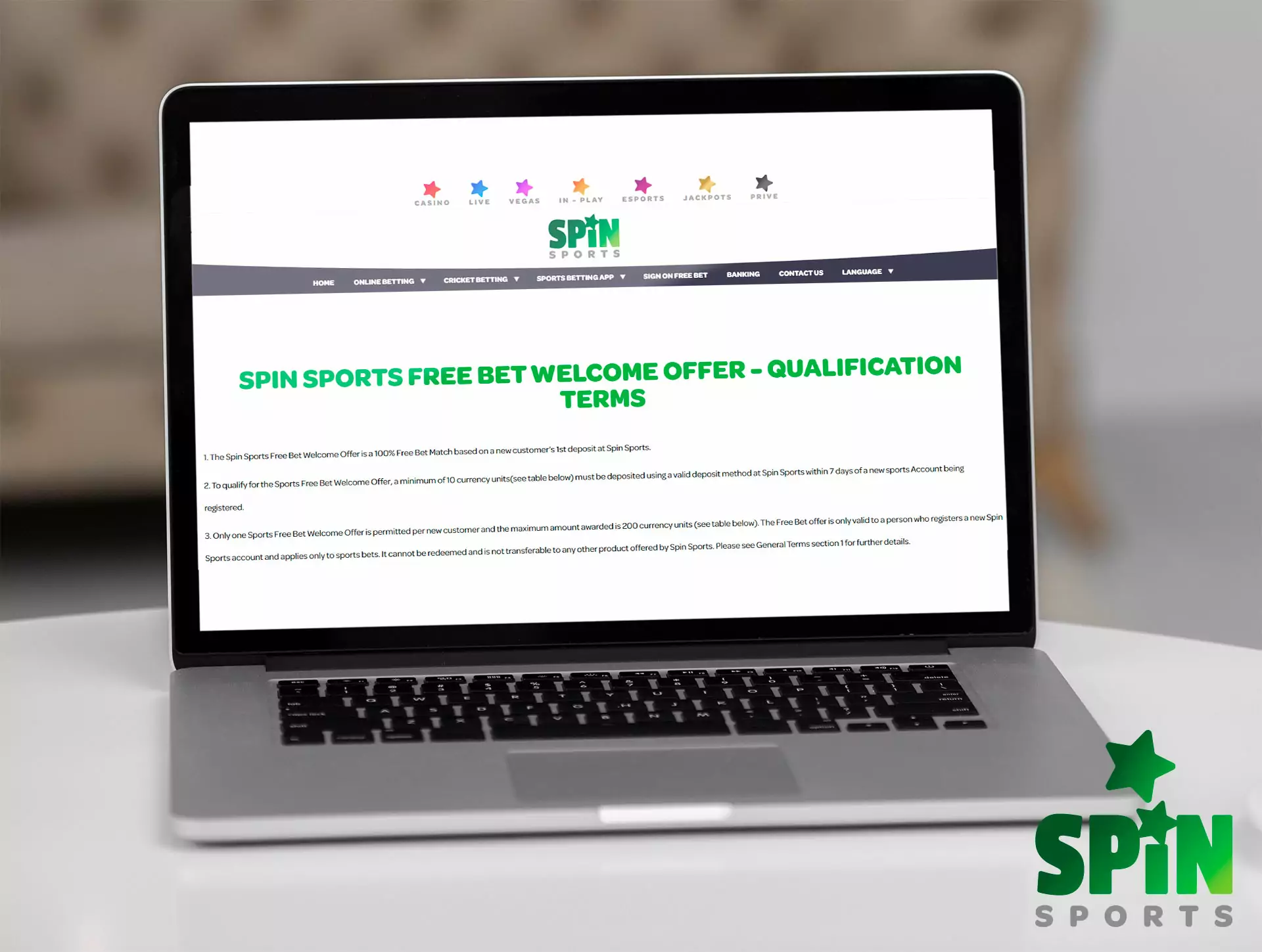 Receive the great welcome bonus right after the registration at Spin Sports.
