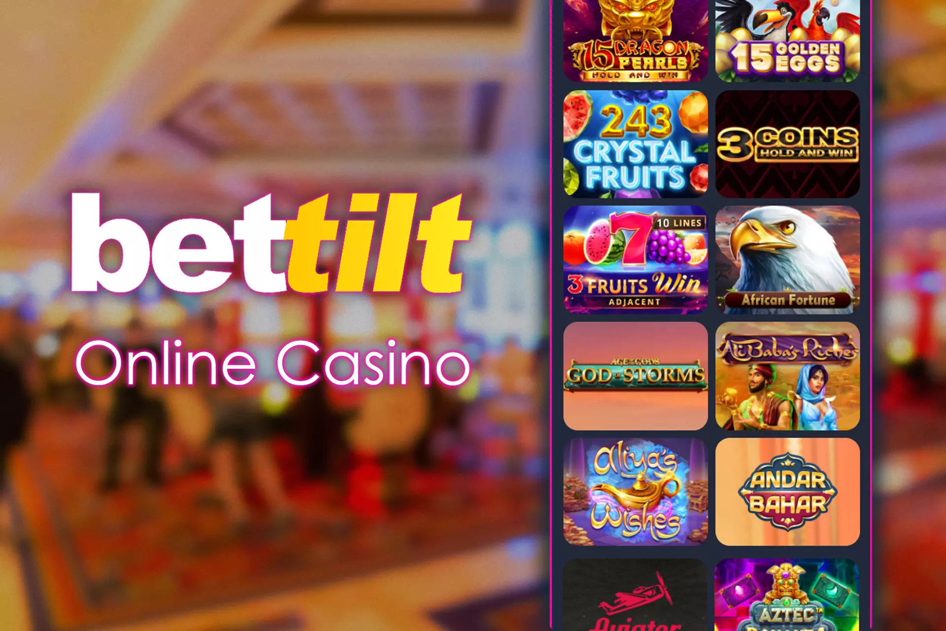 Between matches, you can play some games or slots in the online casino.