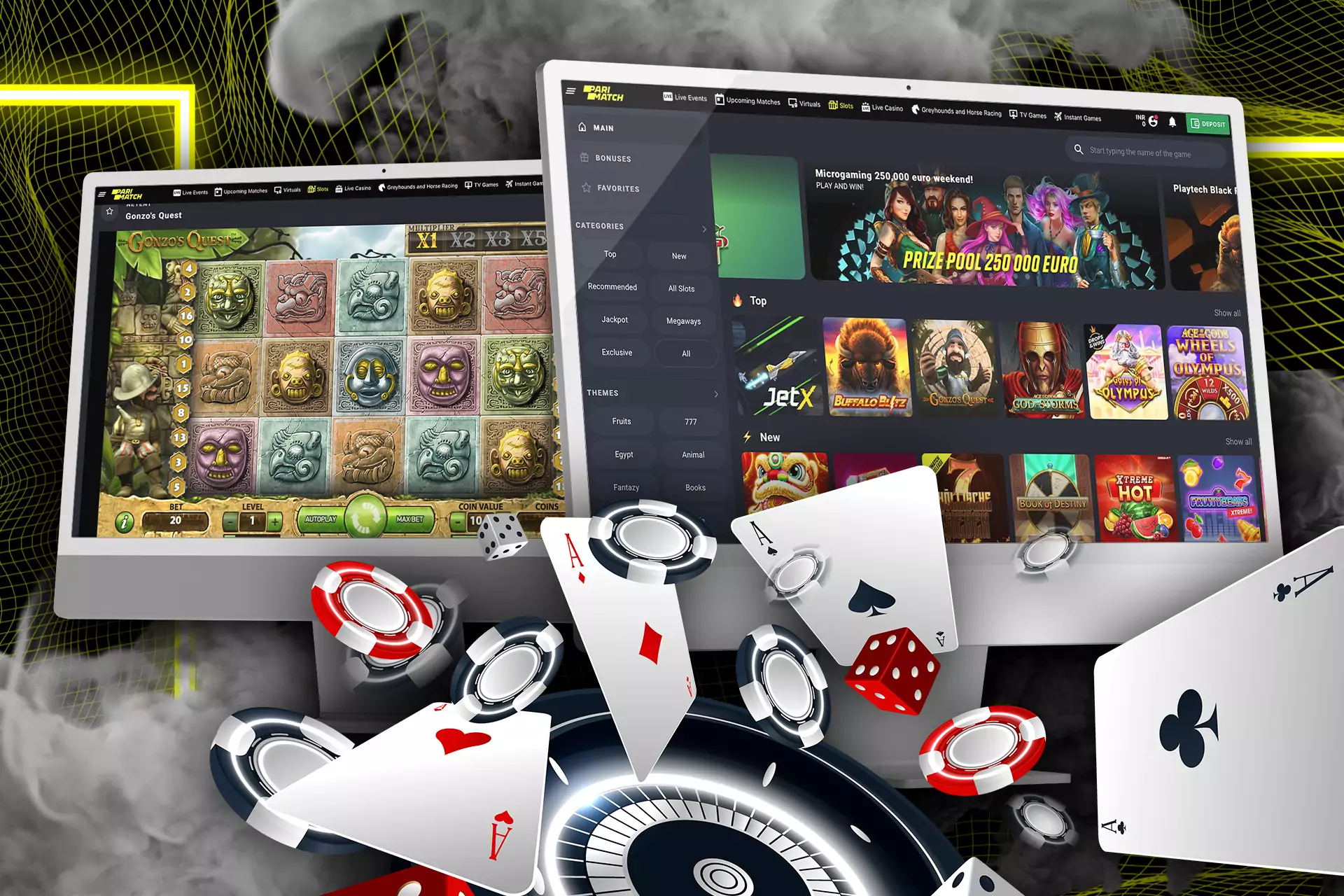 In the section of games, there are slots and traditional worldwide and Indian card games.