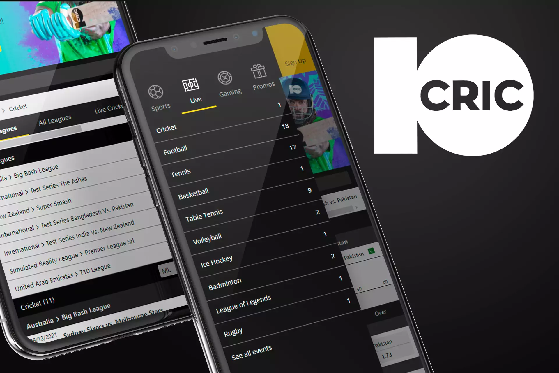 The 10Cric app offers a variety of options for sports betting and online casino games.