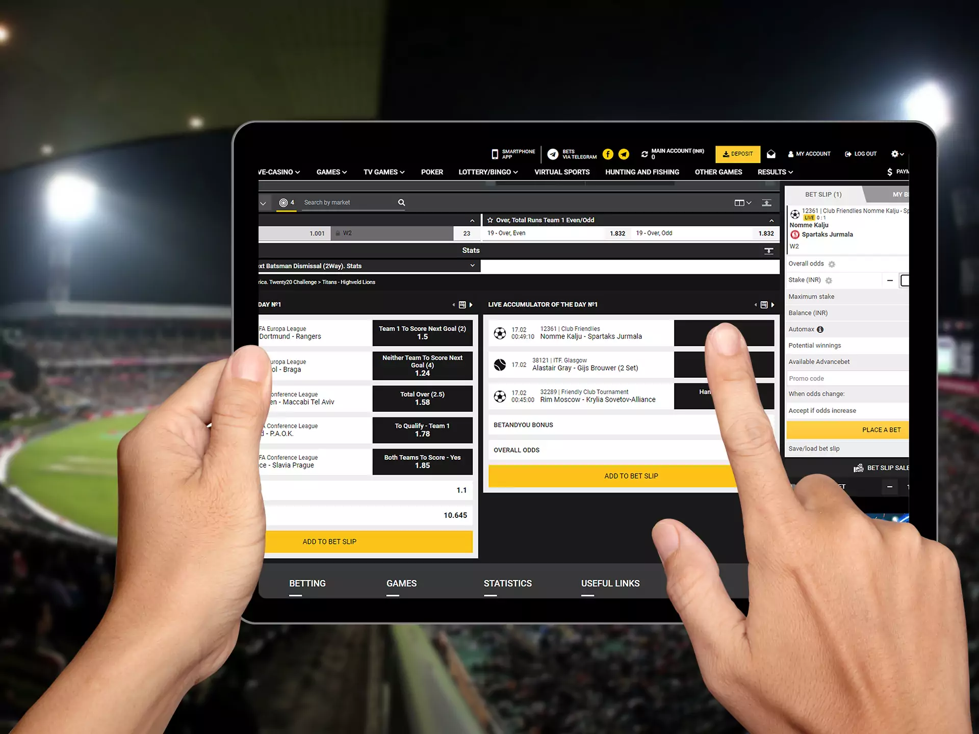 BetAndYou offers many sports for online betting.