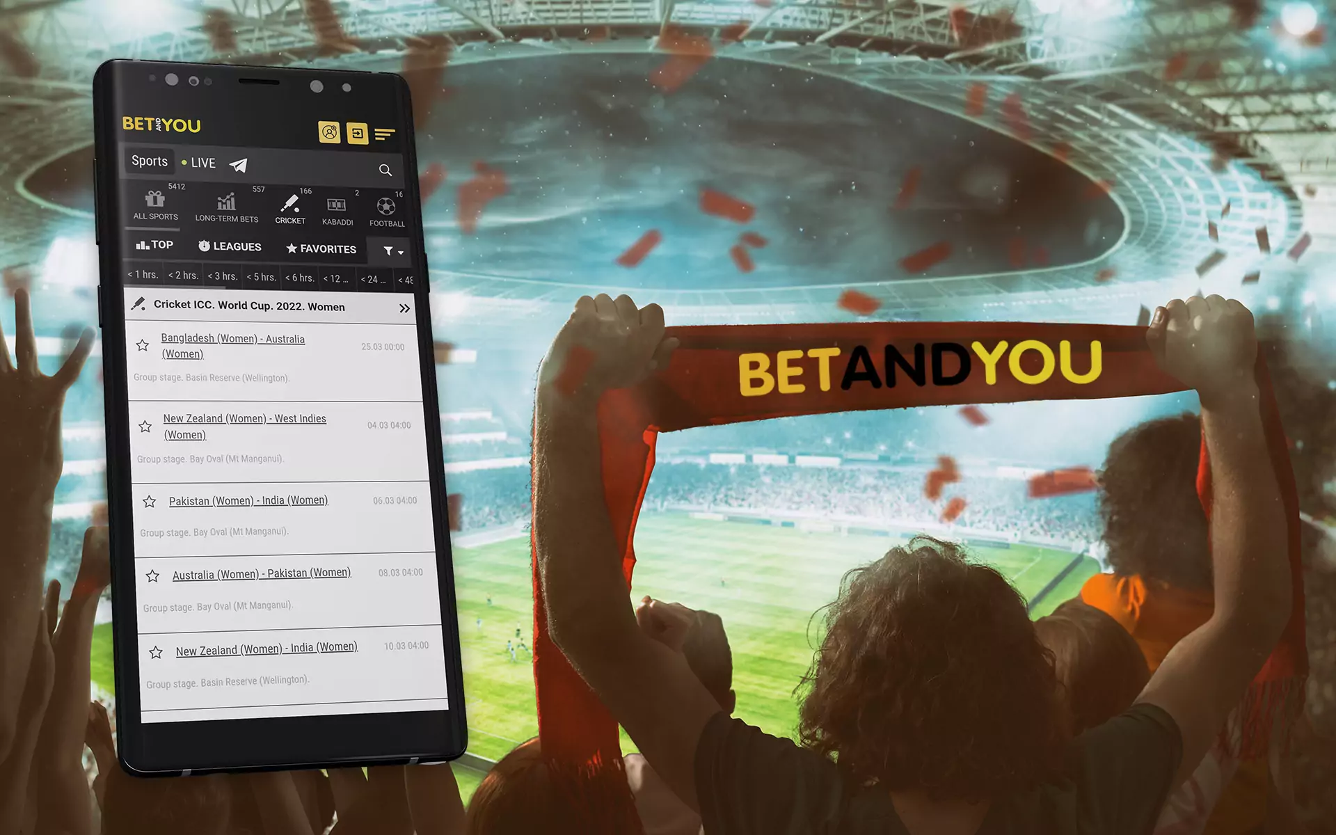 Betandyou has bets on dozens of sports available in the Betandyou App.