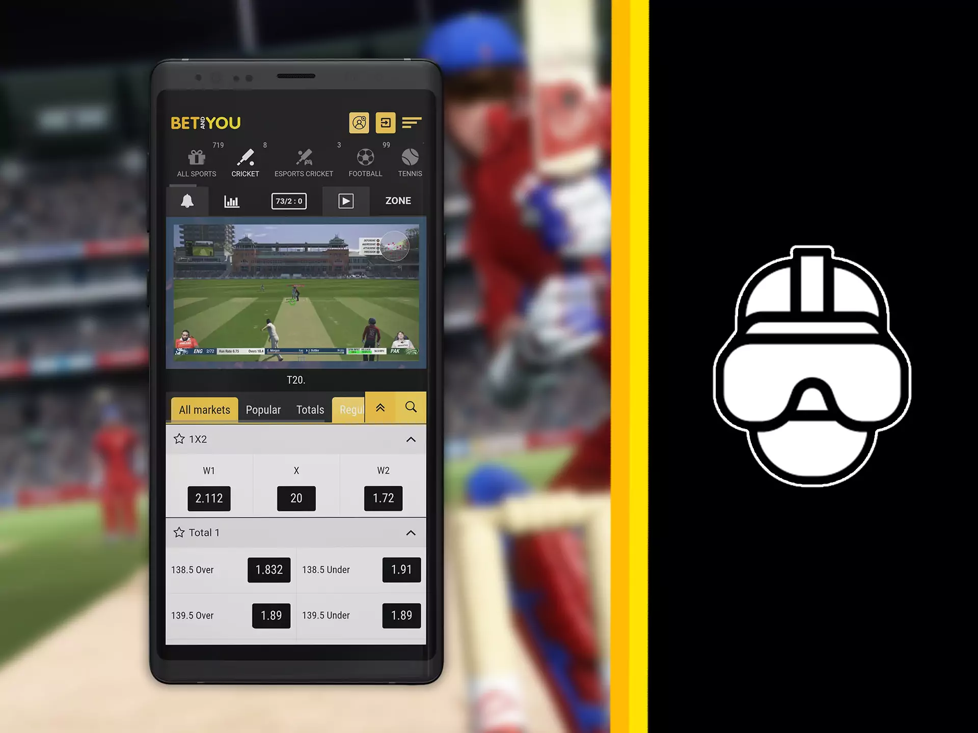 In the Betandyou app virtual sports betting is available.