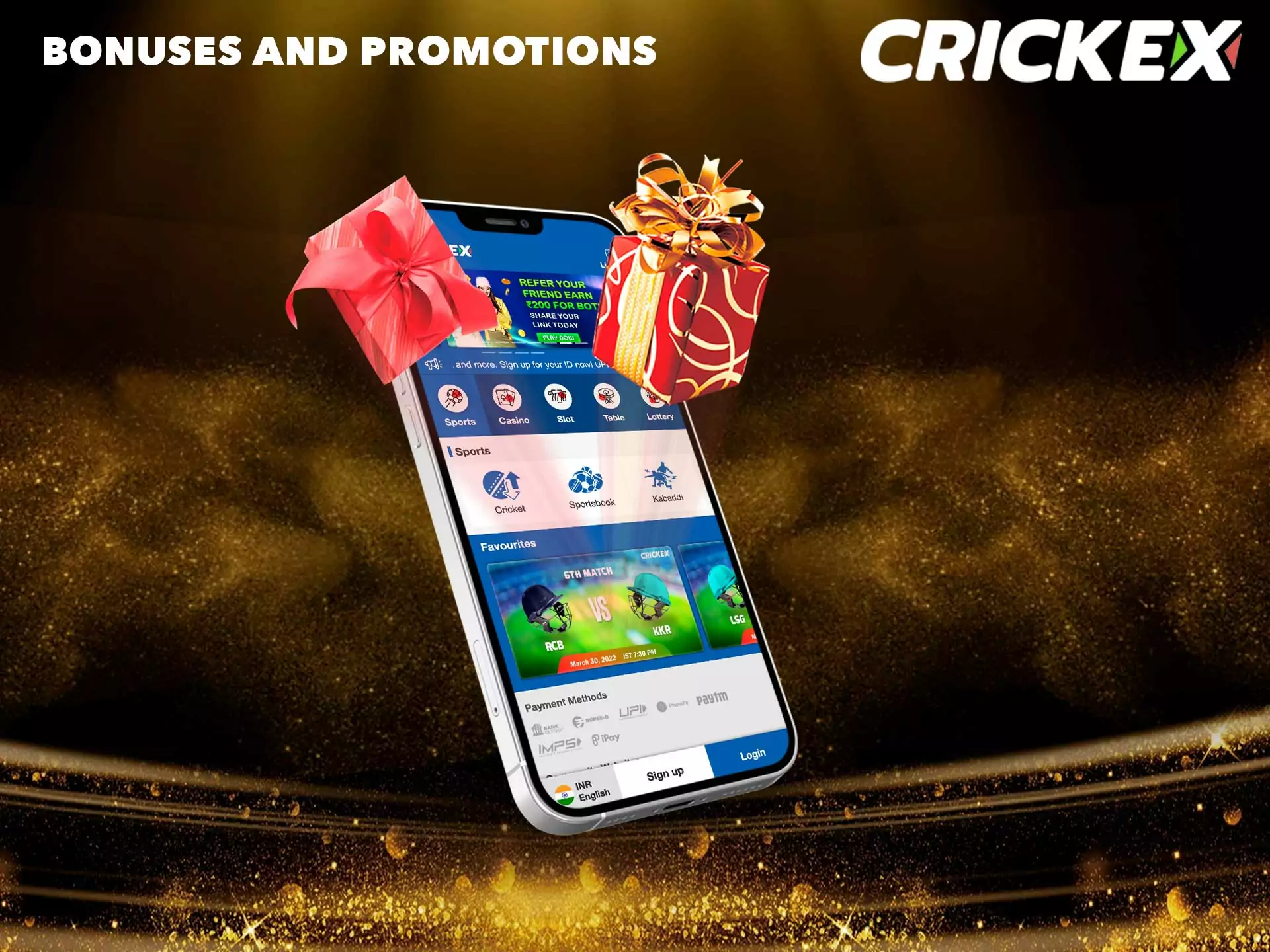Crickex offers many bonuses for sports betting.