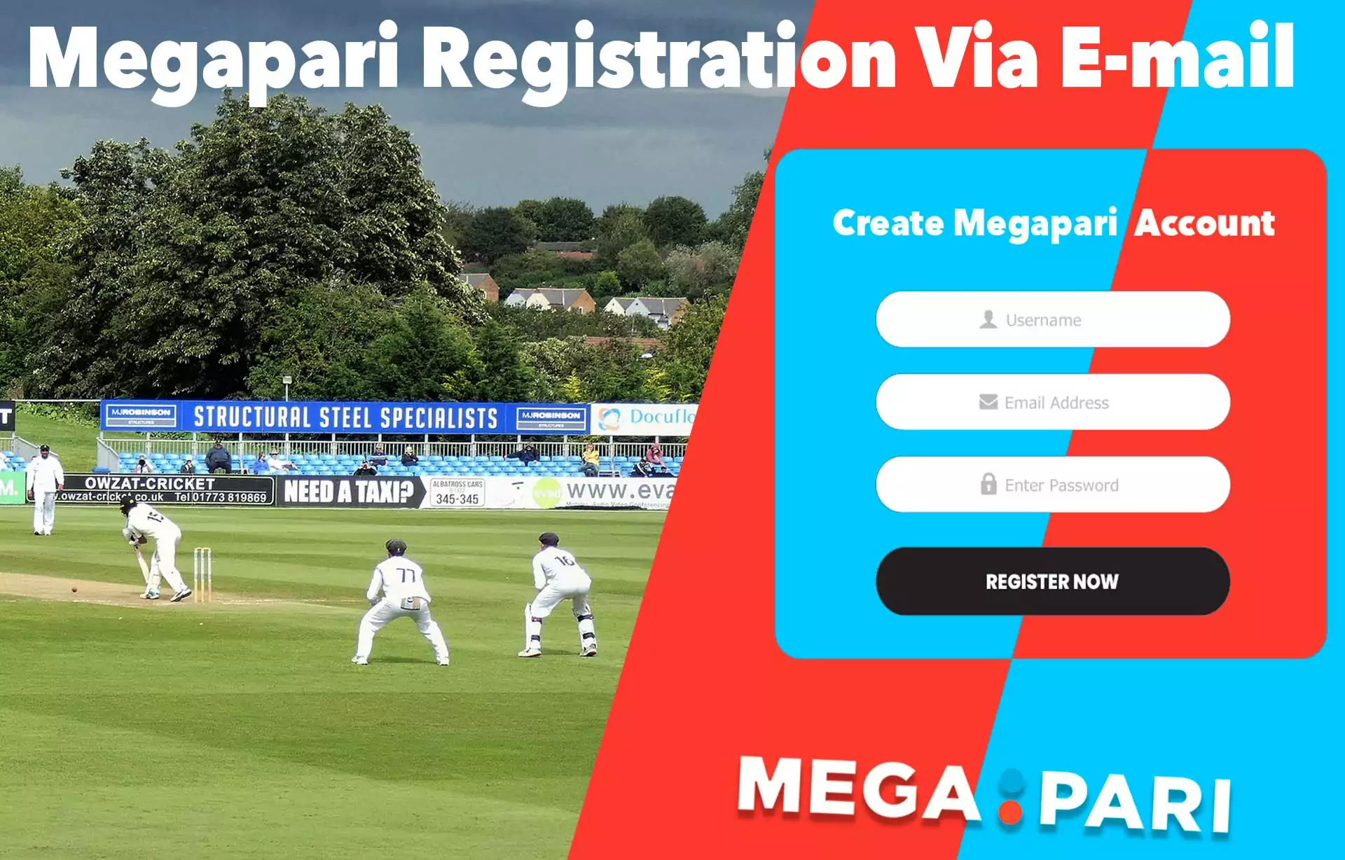 Use your email for joining to Megapari.