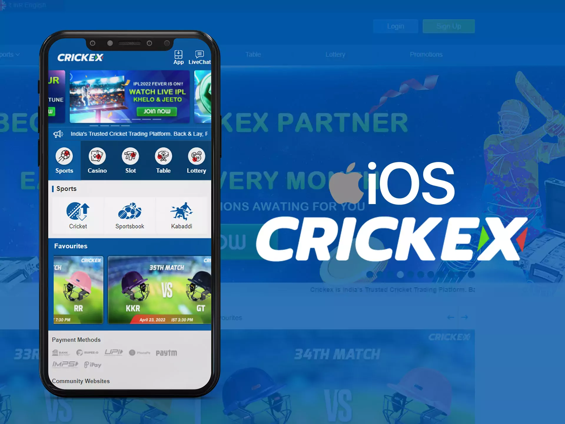 iOS के लिए Crickex ऐप विकास में है।