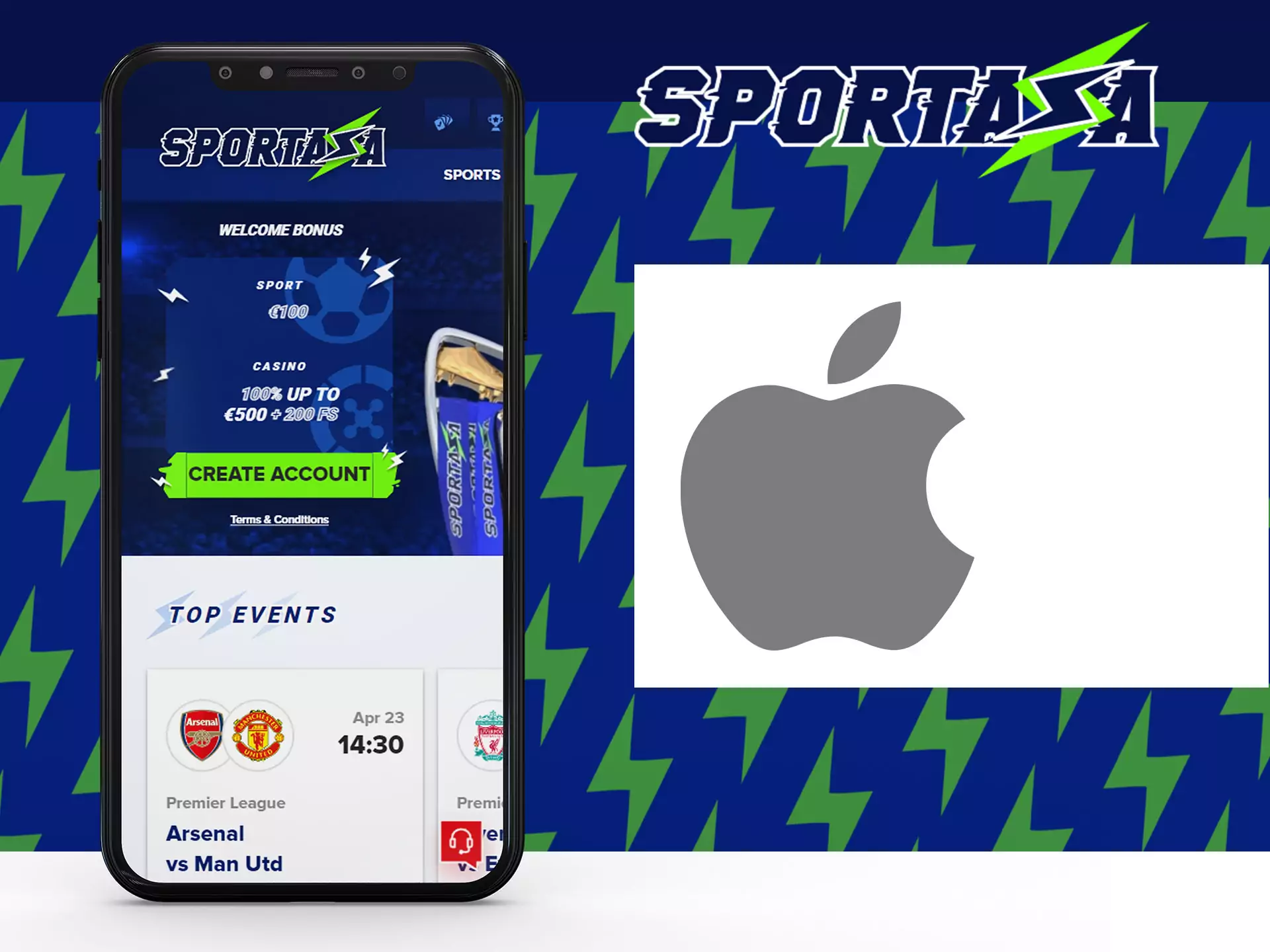 अपने iOS उपकरणों पर Sportaza ऐप डाउनलोड करें।