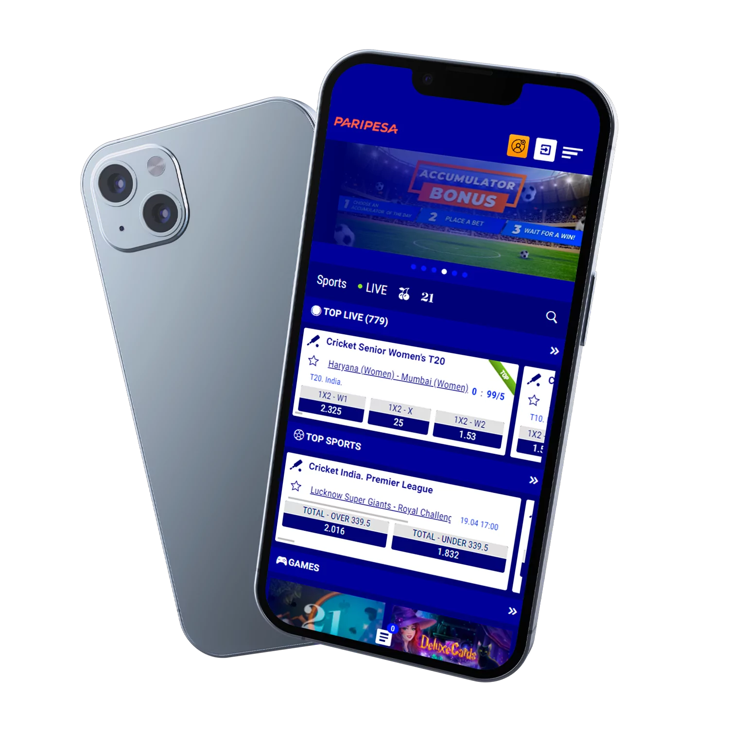The Paripesa app can be downloaded for free for cricket betting.