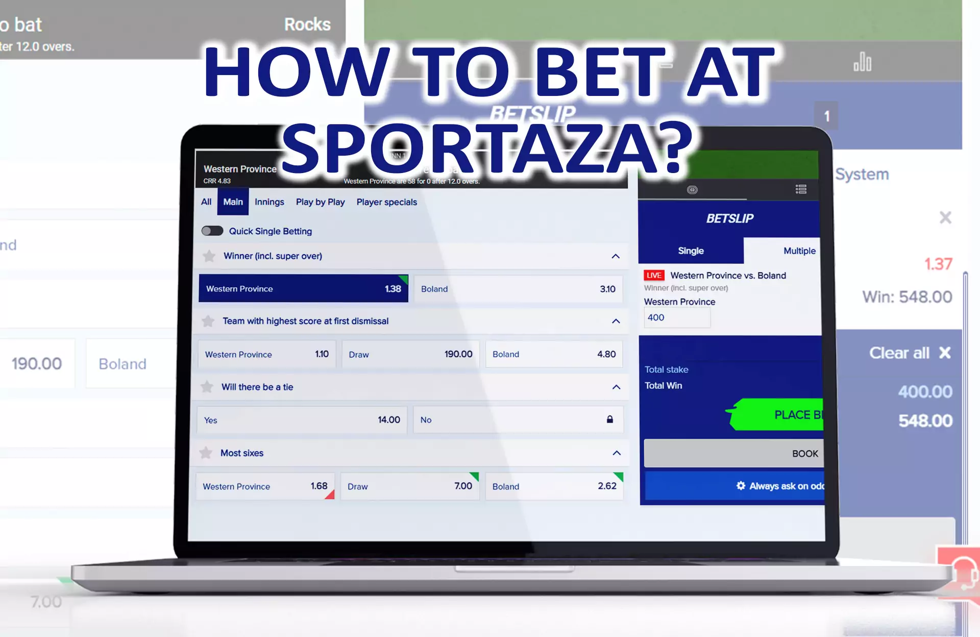 Sportaza कई स्पोर्ट्स बेटिंग विकल्प प्रदान करता है।