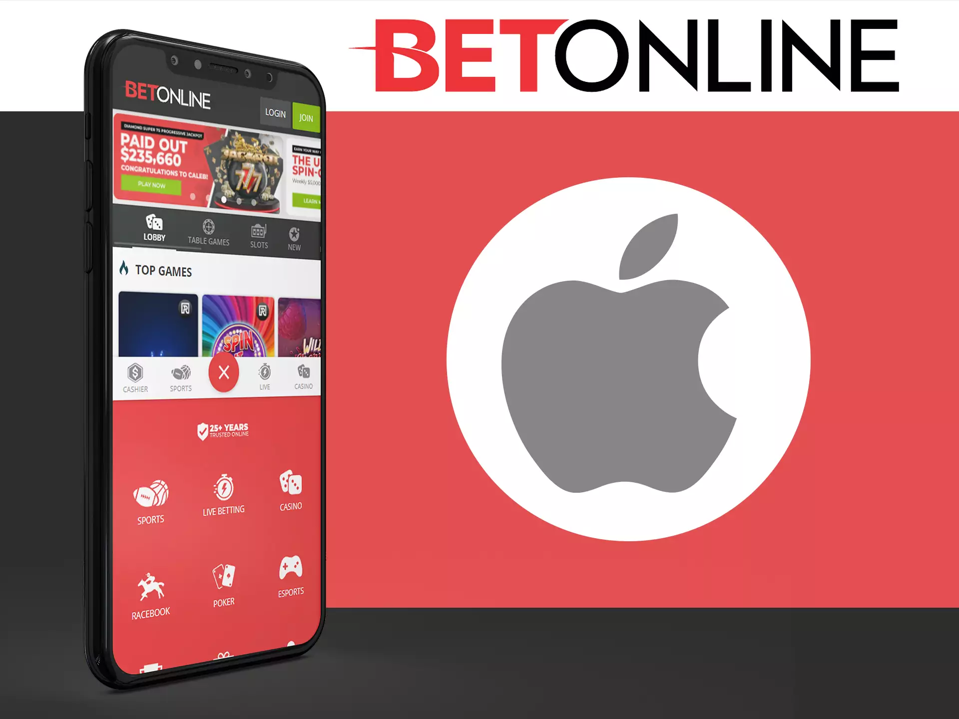 The Betonline app supports most iOS smartphones.