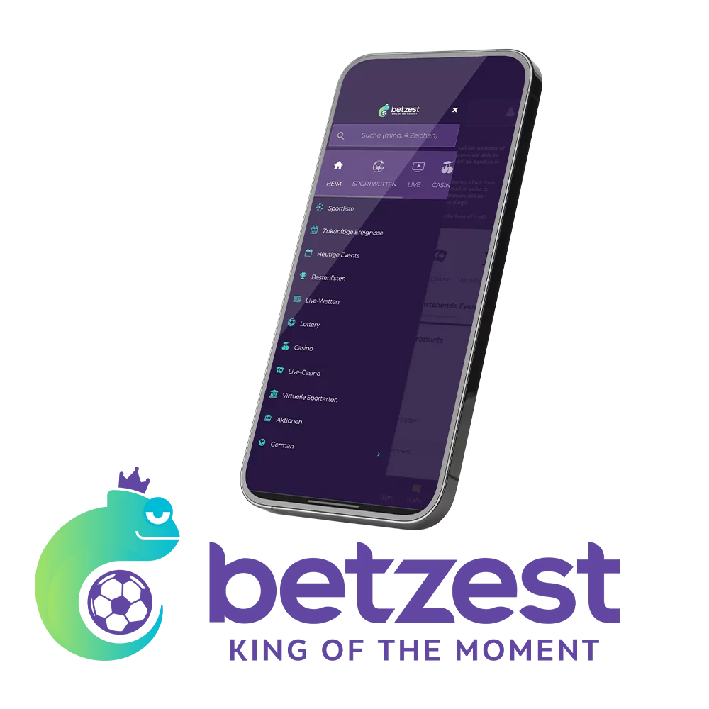 Download and instal the Betzest mobile application to place bets whenever you want.
