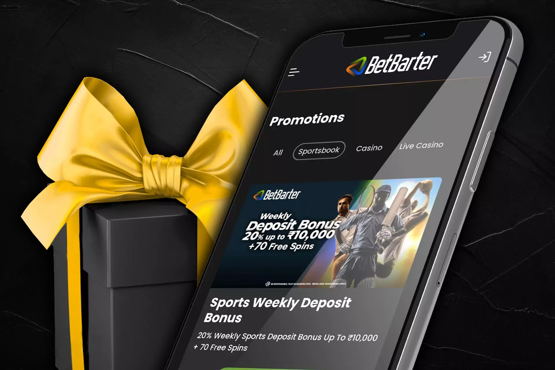 There are betting bonuses available in the Betbarter app.