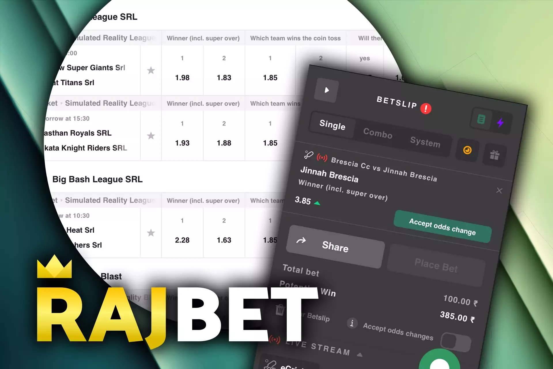 Rajbet offers favorable odds for sports betting in India.